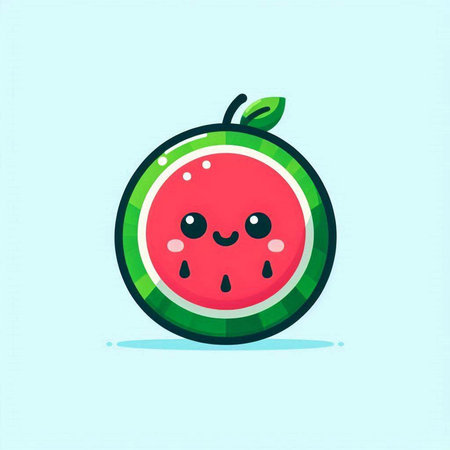 Watermelon vector icon. Watermelon cartoon icon. Watermelon icon isolated on white background.のイラスト素材