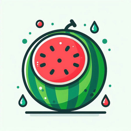 Watermelon vector illustration. Watermelon icon. Vector illustration of watermelon.のイラスト素材