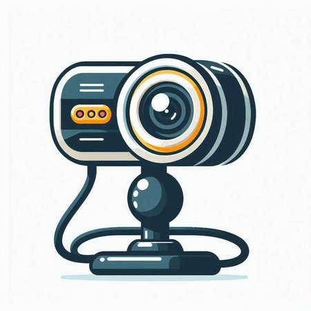 Webcam icon. Vector illustration in flat style. Webcam icon.のイラスト素材