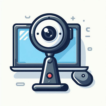 Web camera on a white background. Vector illustration in a flat style.のイラスト素材