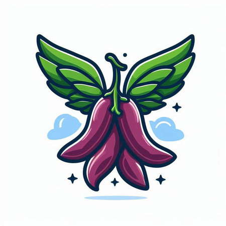 Mangosteen fruit with leaves and spices. Vector illustration.のイラスト素材