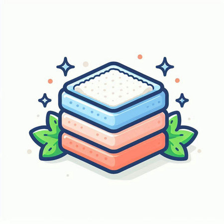 Vector illustration of a stack of soaps on a white background.のイラスト素材
