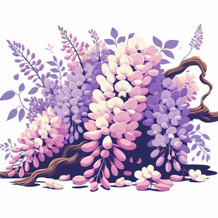 Floral background with wisteria. Vector illustration for your designのイラスト素材