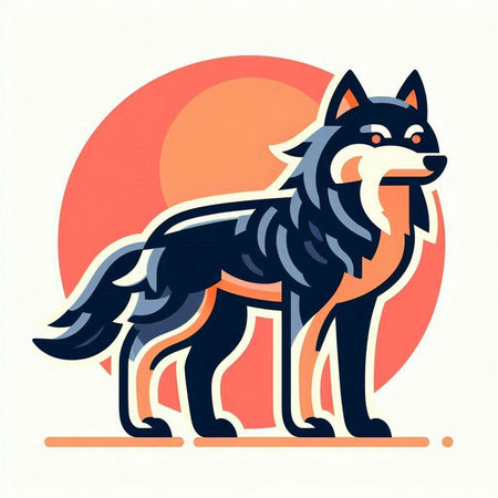Siberian husky. Vector illustration in cartoon style on white background.のイラスト素材