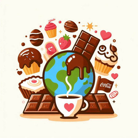 World Chocolate Day. Vector Illustration of World Chocolate Day concept.のイラスト素材