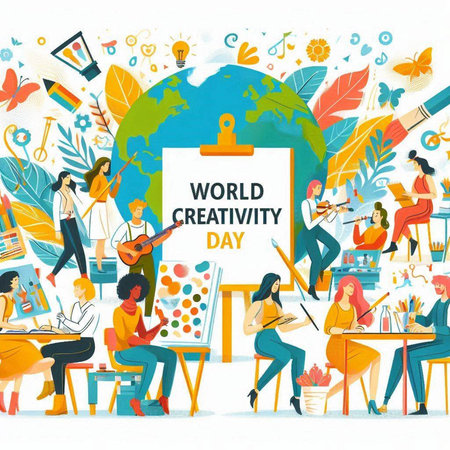 World creative day concept. Vector illustration of world creative day concept.のイラスト素材