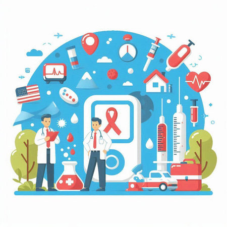 Concept of World Aids Day. Vector illustration in flat styleのイラスト素材