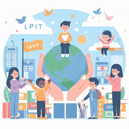 Flat design modern vector illustration concept of education, knowledge and learning.のイラスト素材