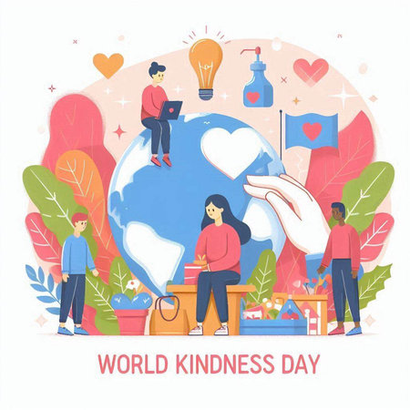 Vector illustration of a girl meditating in the lotus position on the earth.のイラスト素材