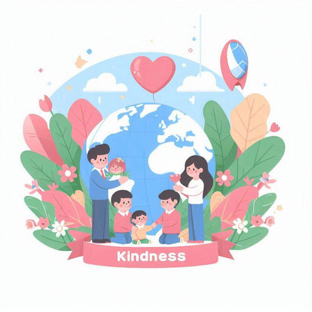 Kindergarten kids, happy family with children, vector illustrationのイラスト素材