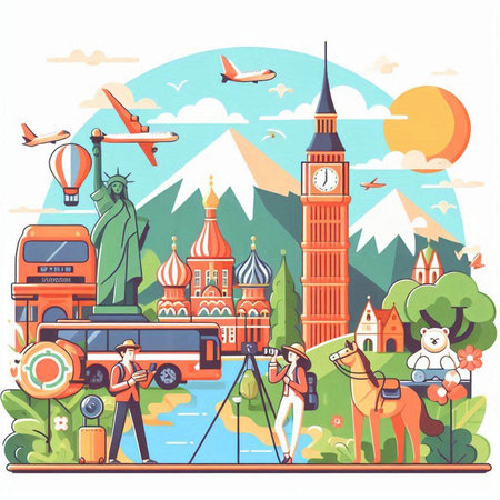 Bodybuilding. Strong man with dumbbells. Vector illustration in flat styleのイラスト素材