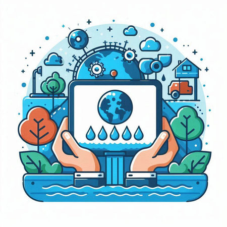 Smart home concept vector illustration. Smart home in the hands of a man.のイラスト素材