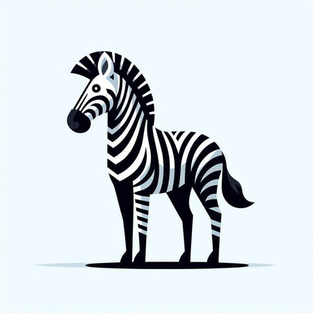 Zebra on the white background. Vector illustration. Eps 10.のイラスト素材
