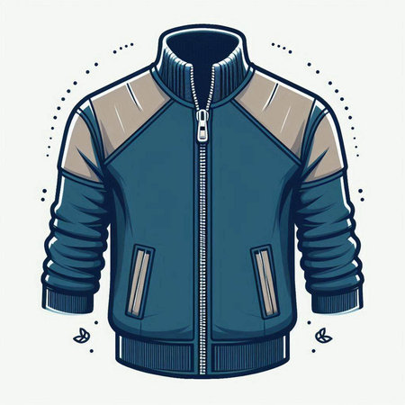 Vector illustration of a men's jacket in the form of a zipper.のイラスト素材