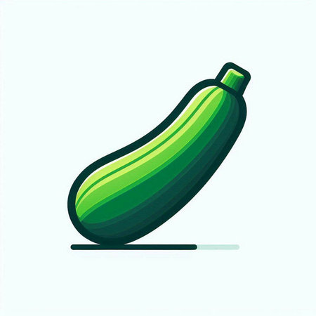 Zucchini icon. Vector illustration of a green zucchini.のイラスト素材