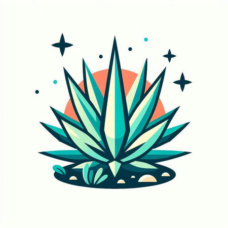 Aloe vera plant. Vector illustration in flat cartoon style.のイラスト素材