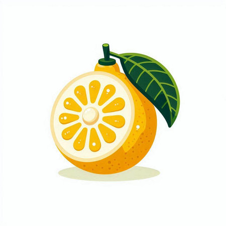 Lemon fruit isolated on white background. Vector illustration. Eps10のイラスト素材