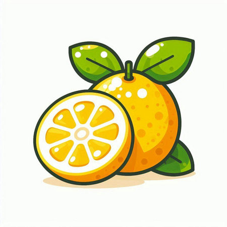 Citrus fruit. Vector illustration of orange isolated on white background.のイラスト素材