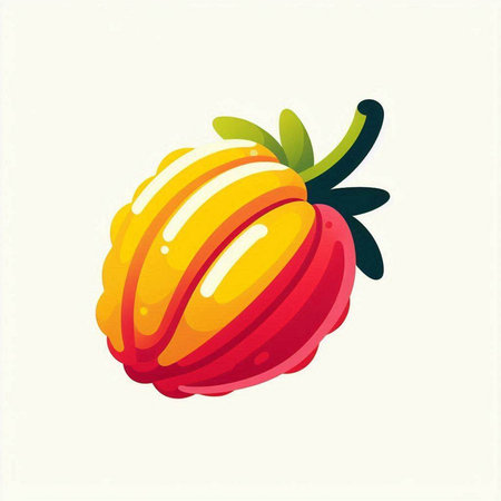 Illustration of a strawberry on a white background. Vector illustration.のイラスト素材