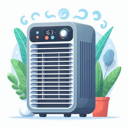 Air conditioner in flat style. Vector illustration on white background.のイラスト素材
