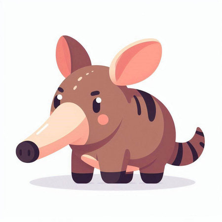 Cute cartoon armadillo isolated on white background. Vector illustration.のイラスト素材