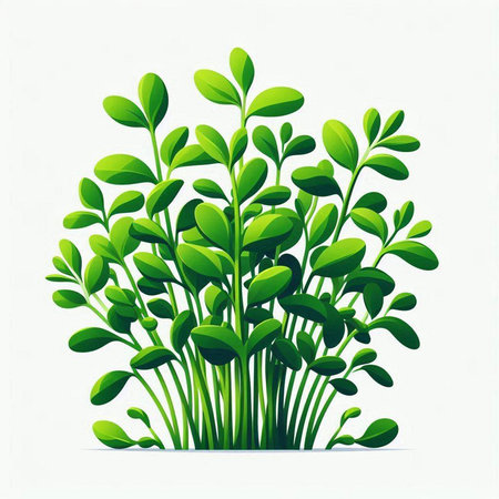 Vector illustration of green sprouts on white background. Vector illustration.のイラスト素材