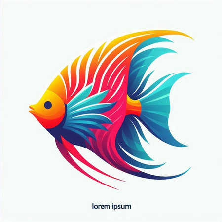 Colorful fish icon on white background, vector illustration eps10のイラスト素材