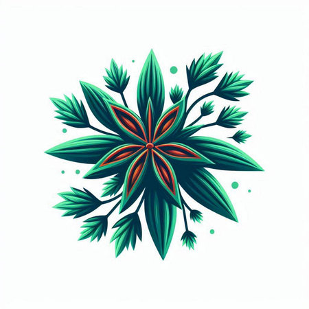 Vector illustration of a stylized flower in the form of a circleのイラスト素材
