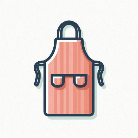 Apron icon. Kitchen apron with glasses. Vector illustration.のイラスト素材