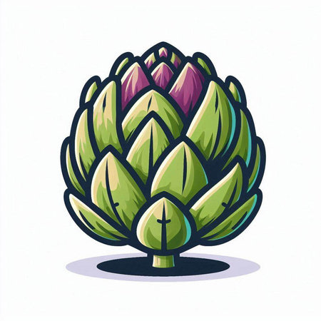Artichoke. Isolated on white background. Vector illustration.のイラスト素材