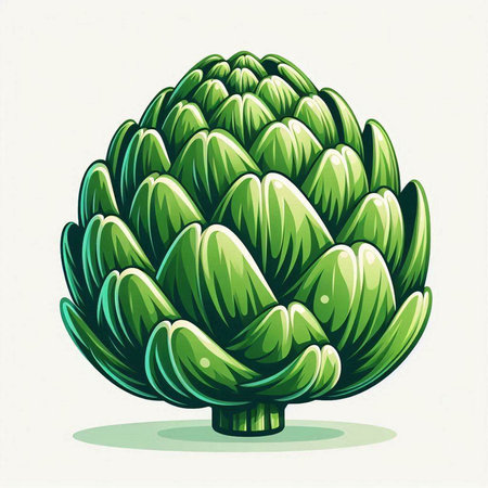 Illustration of a green artichoke isolated on a white backgroundのイラスト素材