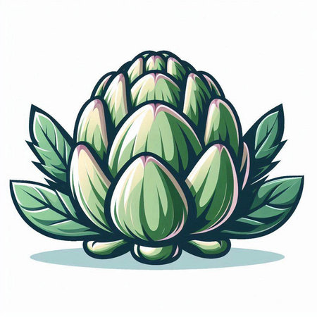 Artichoke isolated on white background. Hand drawn vector illustration.のイラスト素材