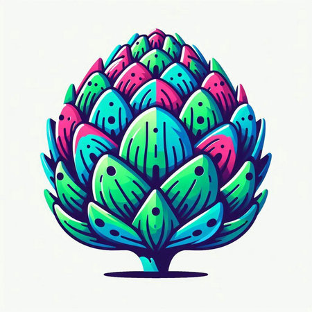 Artichoke. Hand drawn vector illustration isolated on white background.のイラスト素材