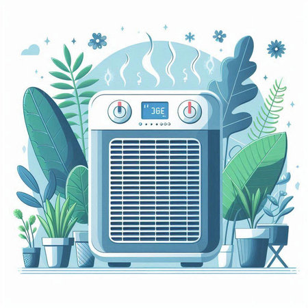 Air conditioner in a flat style. Vector illustration on white background.のイラスト素材