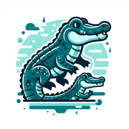 Crocodile logo. Vector illustration of crocodile logo.のイラスト素材