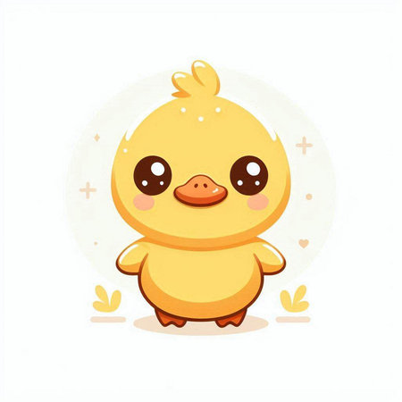 Cute little chicken on white background. Vector cartoon character illustration.のイラスト素材