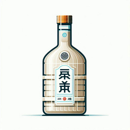 Illustration of a tequila bottle on a white background. Vector illustration.のイラスト素材