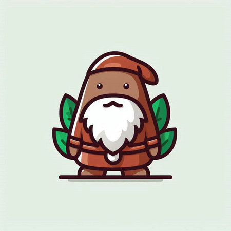 Cute cartoon gnome with a beard. Vector illustration for your designのイラスト素材