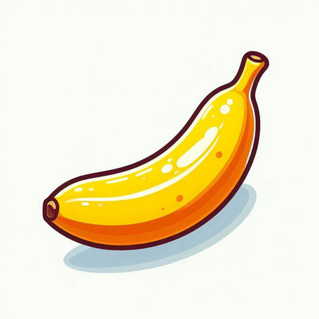 Vector illustration of a banana on a white background. Cartoon style.のイラスト素材