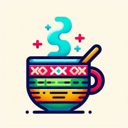 Coffee cup icon in line art style, vector illustration.のイラスト素材
