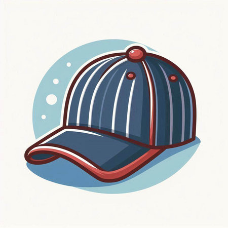 Baseball cap in retro style on a white background. Vector illustrationのイラスト素材
