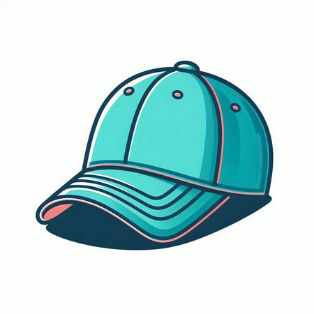 Baseball cap isolated on white background. Vector illustration in cartoon style.のイラスト素材