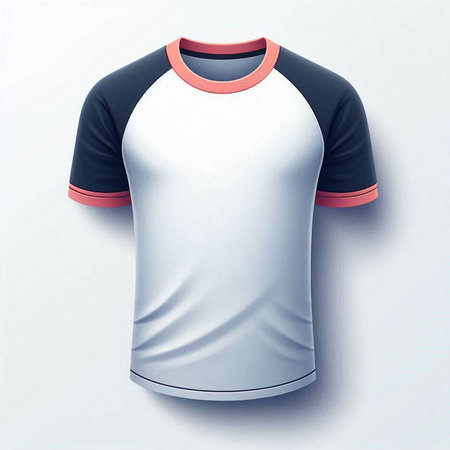 T-shirt mockup template, front and back view, vector illustrationのイラスト素材