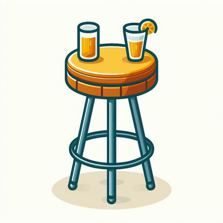 Cocktail bar stool icon isolated on white. Vector illustration.のイラスト素材