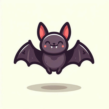 Cute cartoon bat. Vector illustration of a cute bat character.のイラスト素材