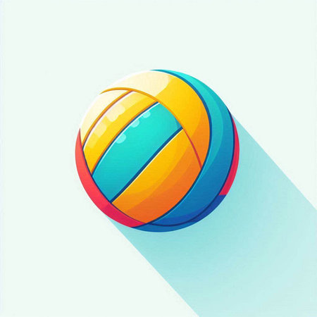 Volleyball ball icon, vector illustration. Flat design style.のイラスト素材