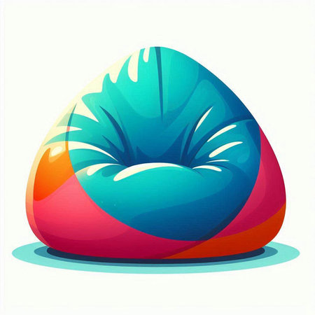 Illustration of an abstract colorful beanbag isolated on a white backgroundのイラスト素材