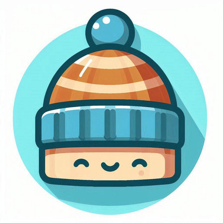 Cute cartoon winter hat. Vector illustration in a flat style.のイラスト素材