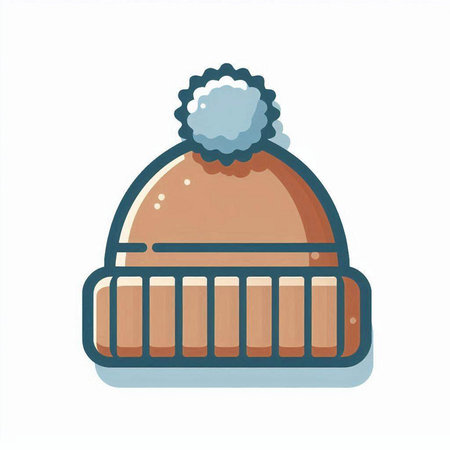 Winter hat icon. Vector illustration in flat style isolated on white background.のイラスト素材