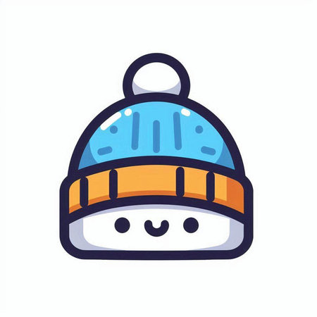 Winter hat icon. Isolated on white background. Vector illustration.のイラスト素材